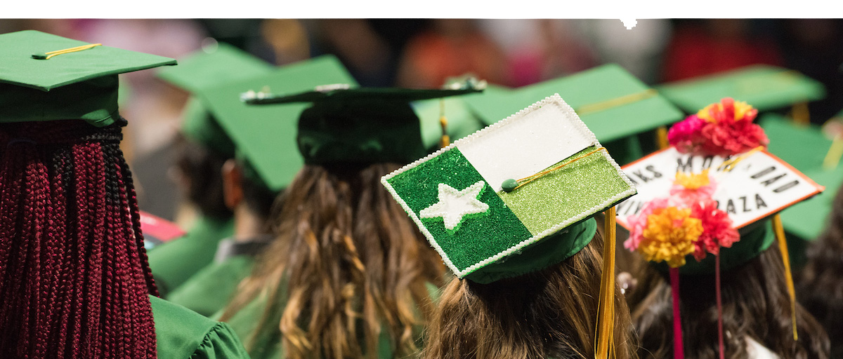 Commencement photo from UNT's graduation