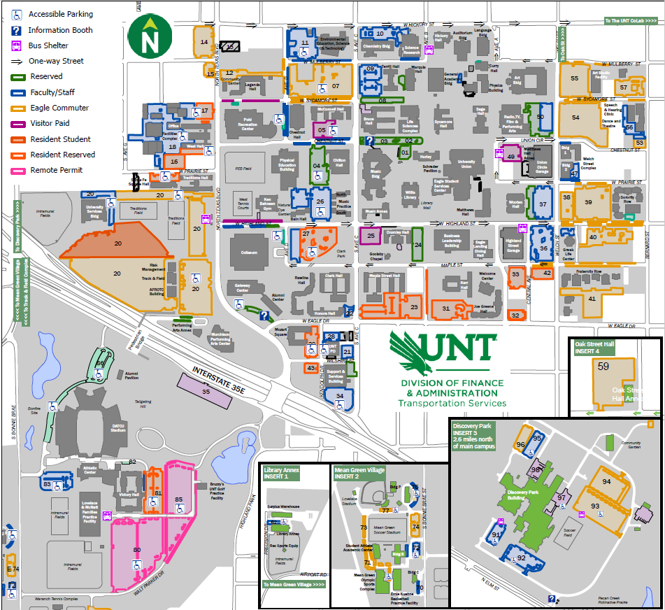 Small version of the new campus parking map